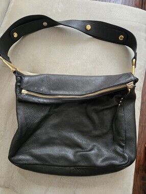 Chloe Black Leather Crossbody Bag with Gold Hardware